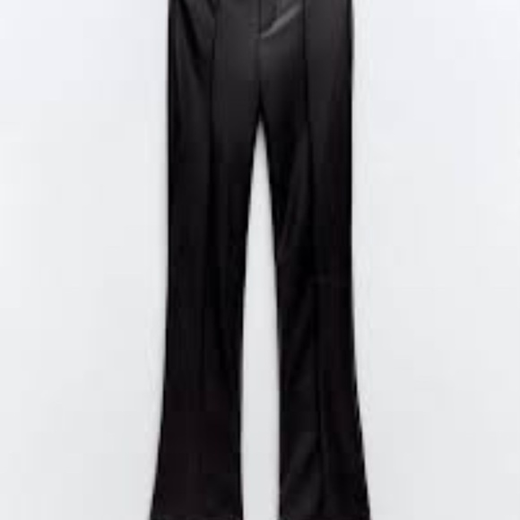 NWT ZARA FAUX LEATHER HI-RISE  LEGGINGS - Picture 3 of 3